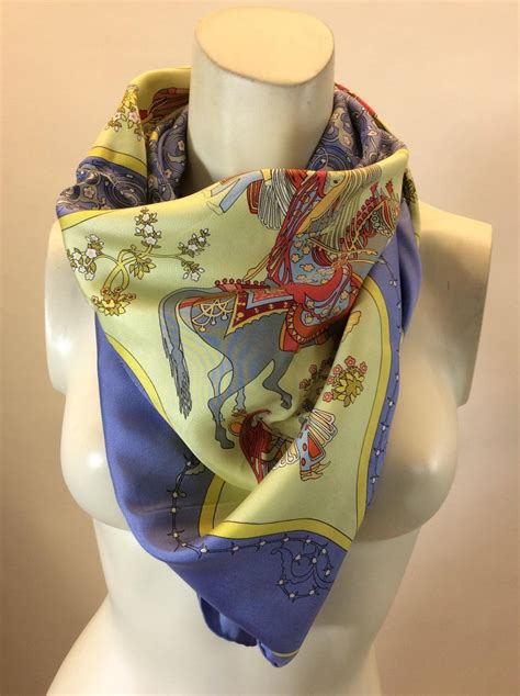 hermes blue and yellow scarf|hermes scarf clearance.